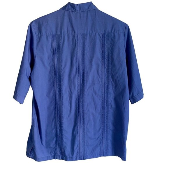 Tropicool Blue Short Sleeve Shirt 4 Pockets Embroidered Mens Large - Picture 3 of 11